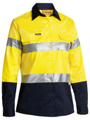 Bisley Ladies 2 Tone Hi Vis Reflective Tape Long Sleeve Drill Shirt BLT6456