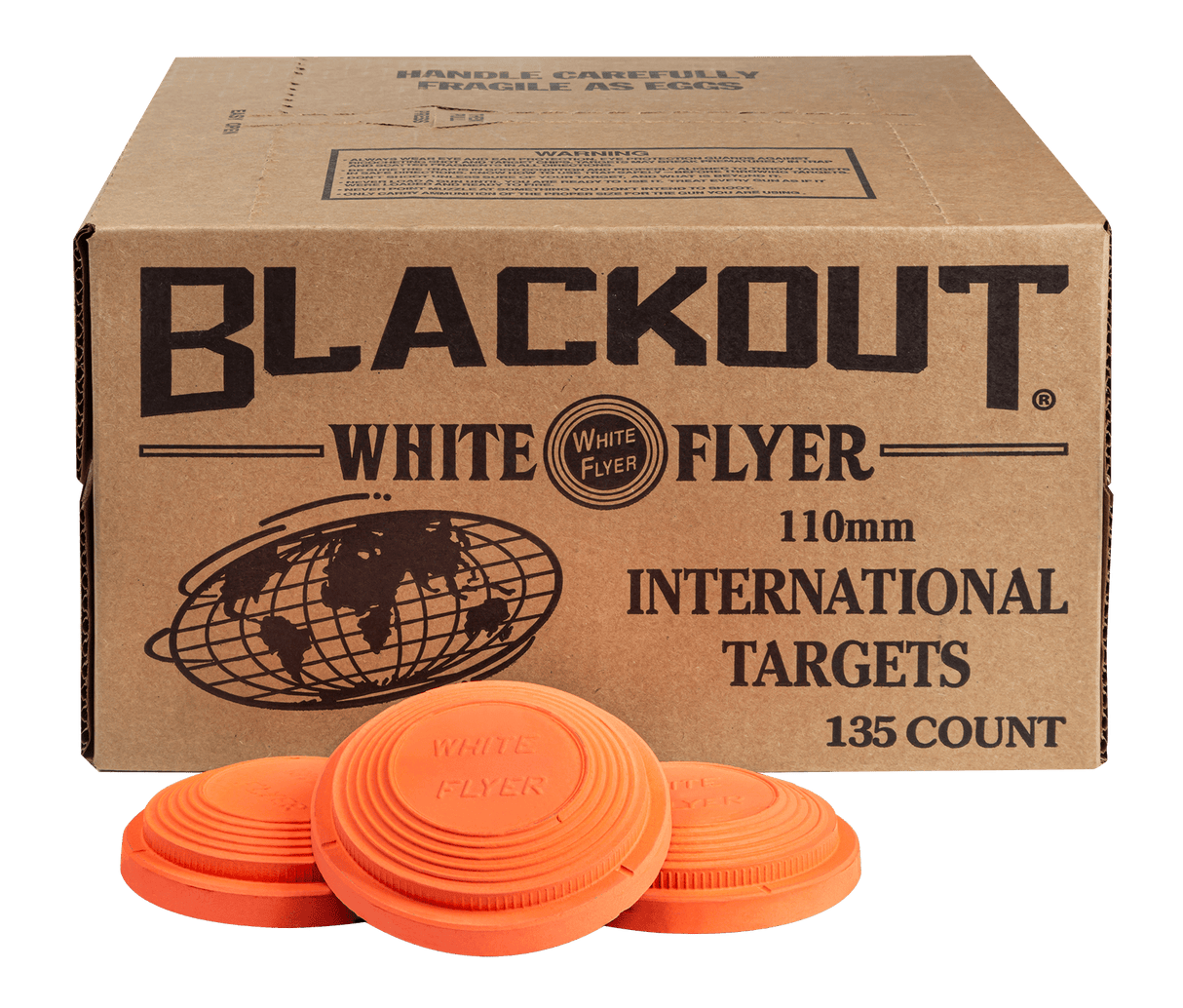 White Flyer Blackout International Clay Targets  110MM INSTORE ONLY!