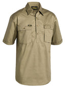 Bisley Mens BSC1433 Closed Front Cotton Drill Short Sleeve Shirt