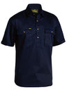Bisley Mens BSC1433 Closed Front Cotton Drill Short Sleeve Shirt