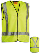 Bisley Mens BT0347 X taped fluro vest