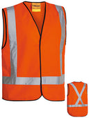 Bisley Mens BT0347 X taped fluro vest