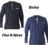 Bisley Flex N Move Henley Long Sleeved T shirt