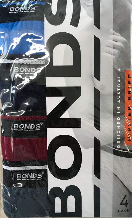 Bonds Mens Hipster Brief 4 pack Colours Vary