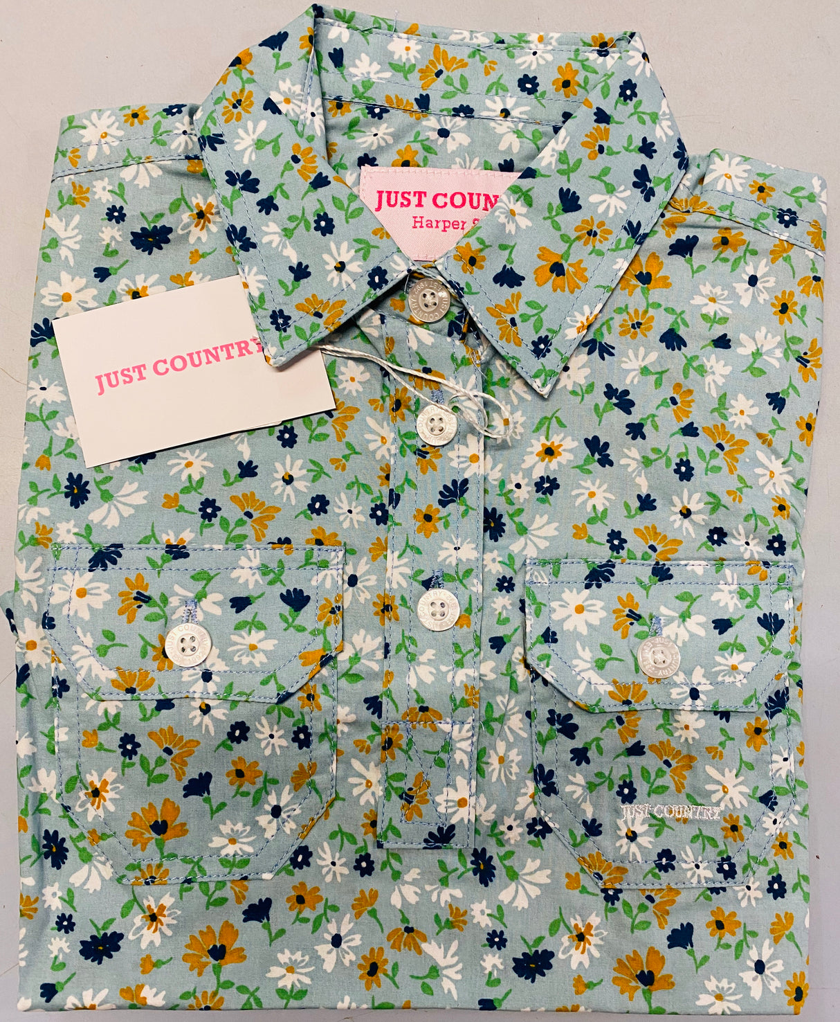 Just Country Girls Harper 1/2 button shirt