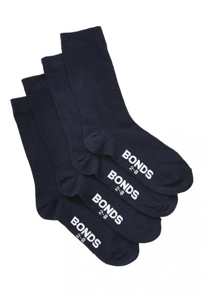 Bonds kids oxford school socks - 4 pack -navy