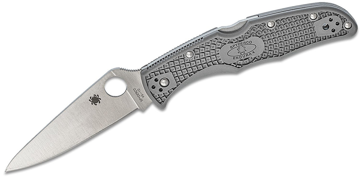 Spyderco Endura Grey Plain Blade Folding Knife