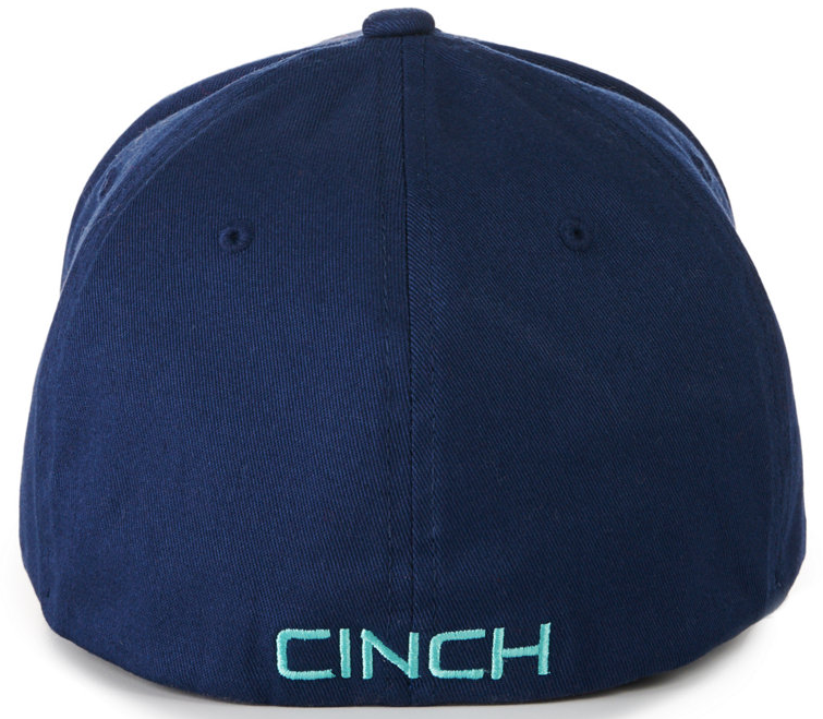 Cinch Navy with Turquoise and Navy Raised Rubber Logo Flexfit Cap