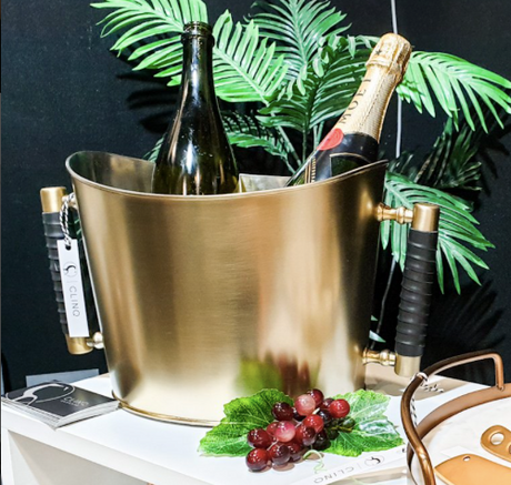 Clinq Leather & Brass Champagne Bucket