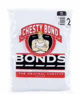 Bonds Mens Chesty 2 pack white singlets