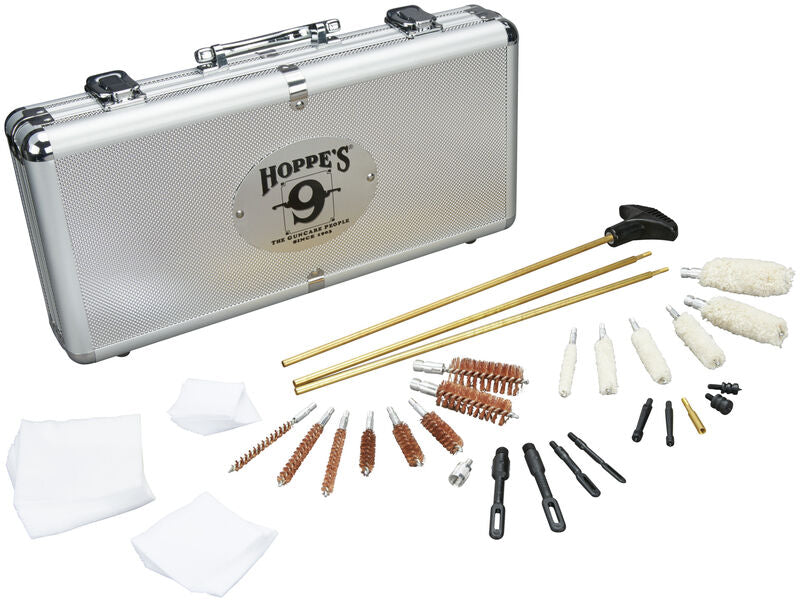 HOPPES DELUXE UNIVERSAL CLEANING KIT IN ALUMINIUM CASE