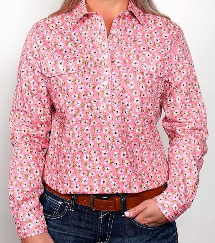 Just Country Girls Georgie Shirt-Pink Floral