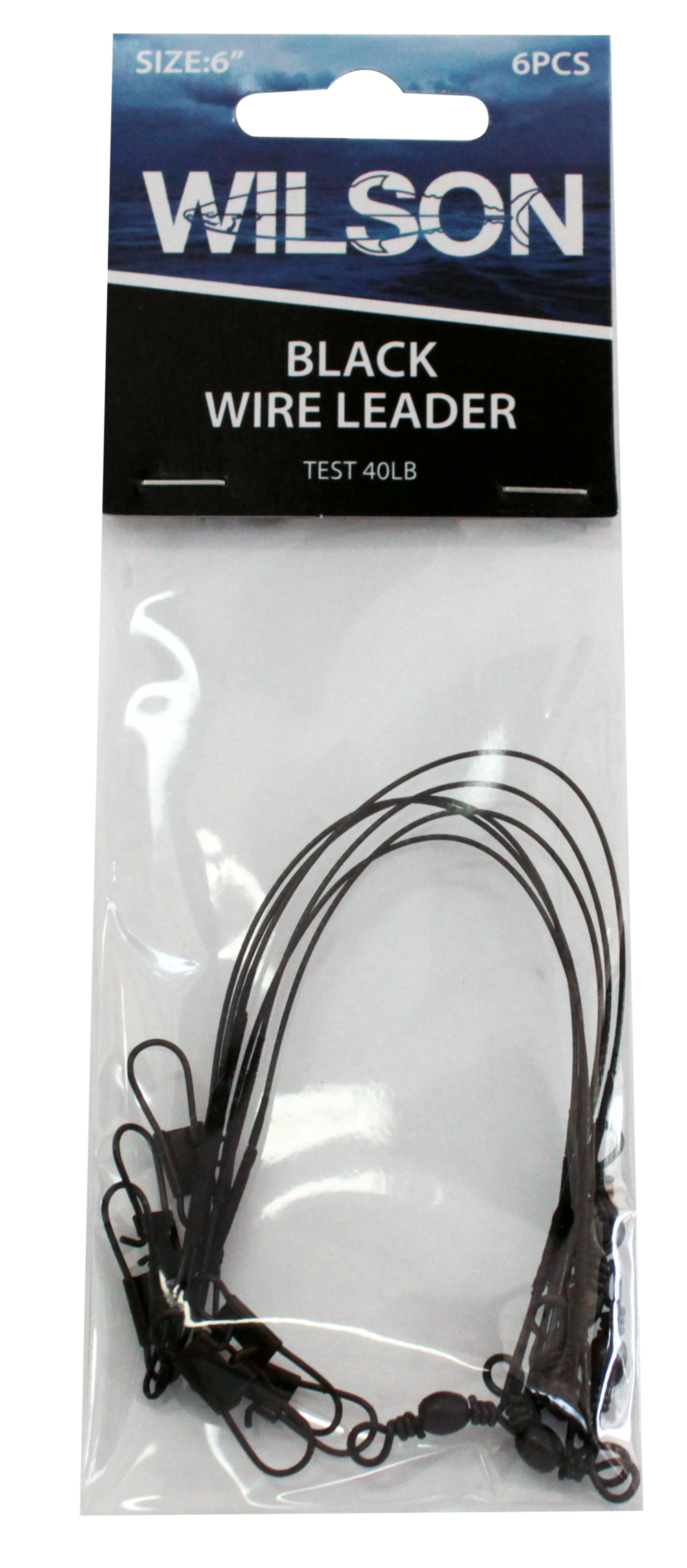 Wilson Black Wire Leader 40lb 6 packet