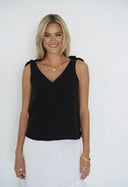 Humidity Ladies Mimi Top in Black & Blush