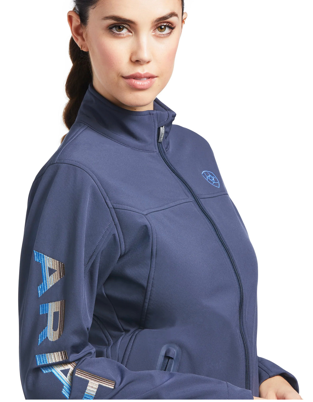 Ariat Ladies New Team SoftShell Jacket in Blue Night / Desert Dusk Serape 10039365