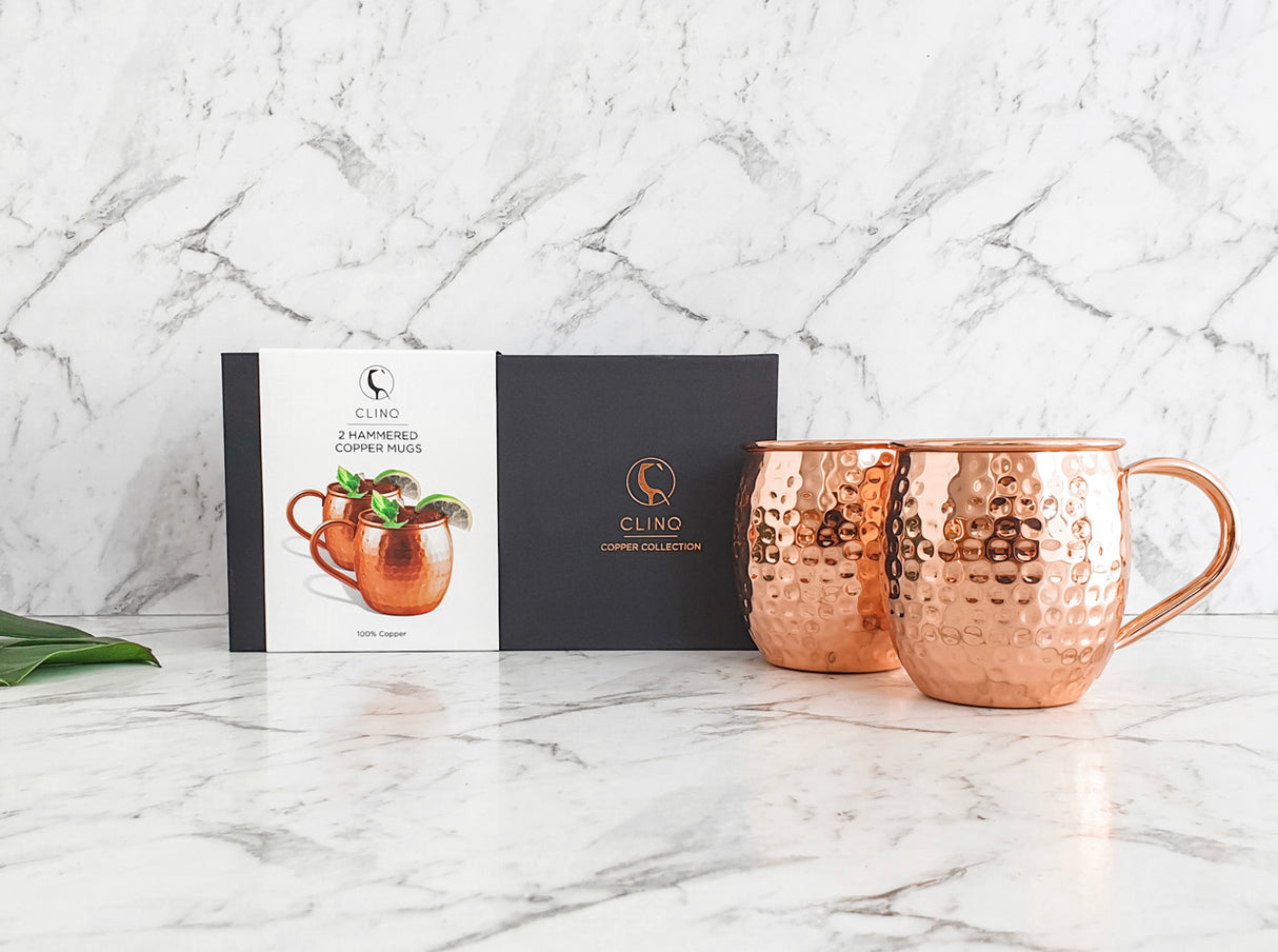 CLINQ Hammered Copper Mugs