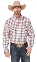 Cinch Mens Plaid White/Red/Black Shirt