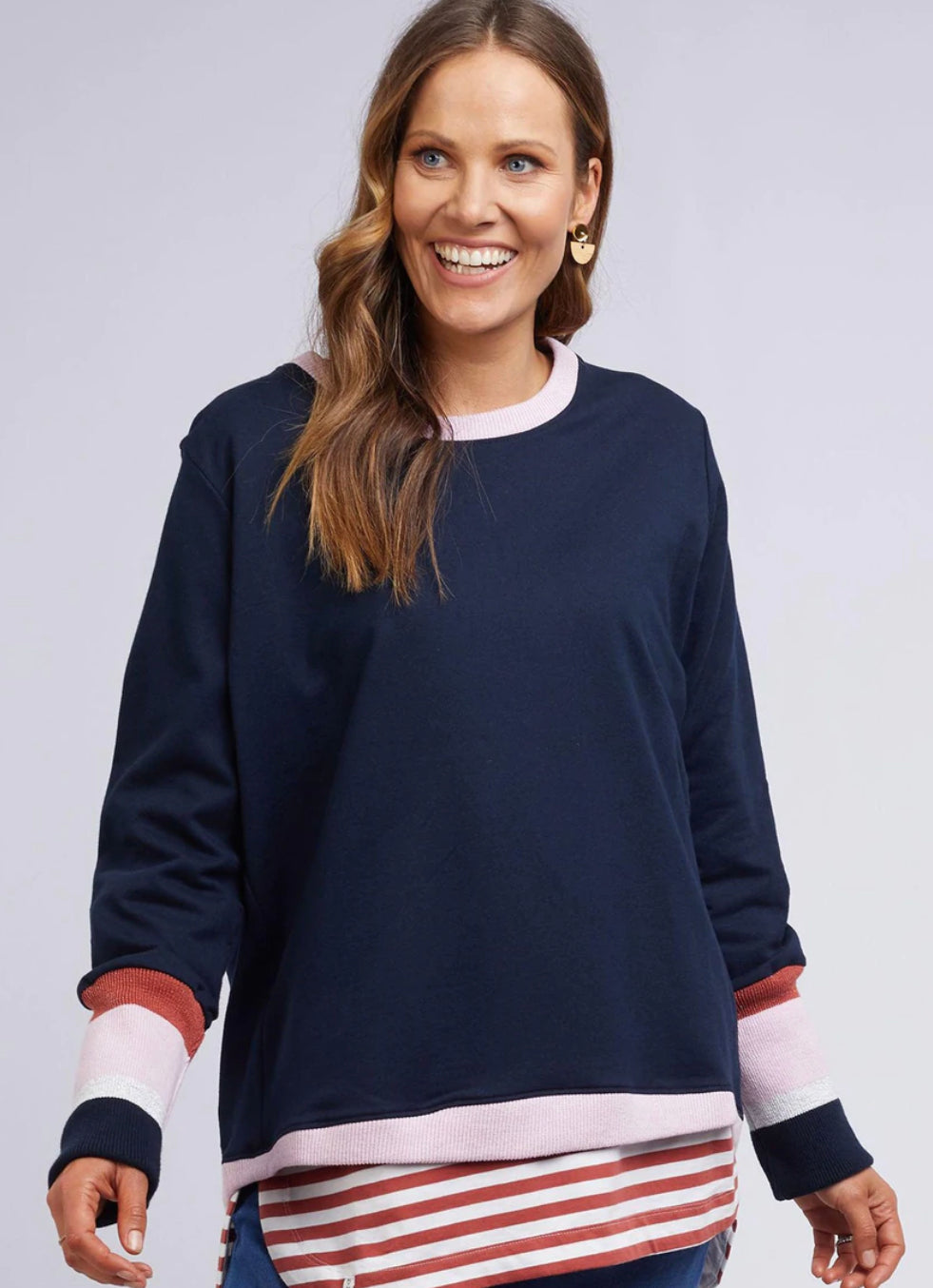 elm peaches crew navy