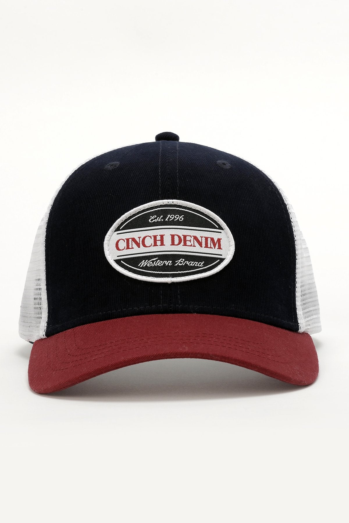Cinch Denim Trucker Cap - Navy/Red