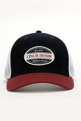 Cinch Denim Trucker Cap - Navy/Red