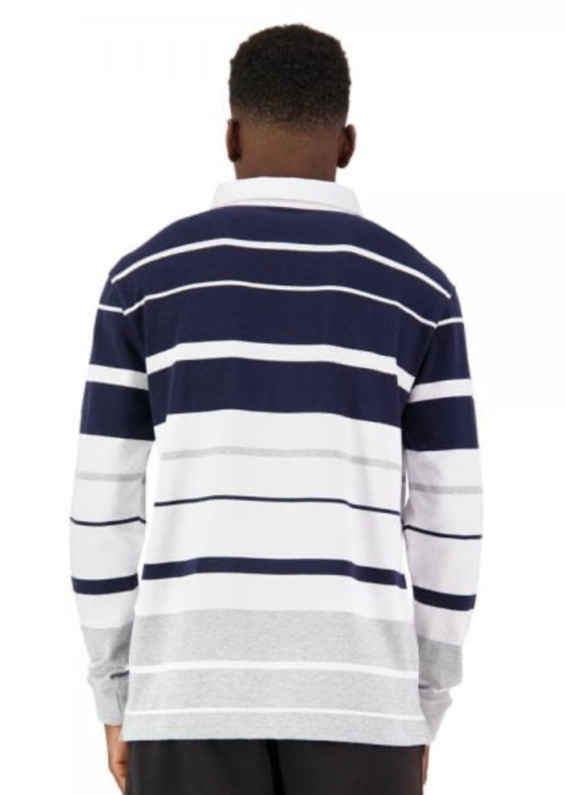 Canterbury Mens Striped Rugby ( Navy, White, Grey)