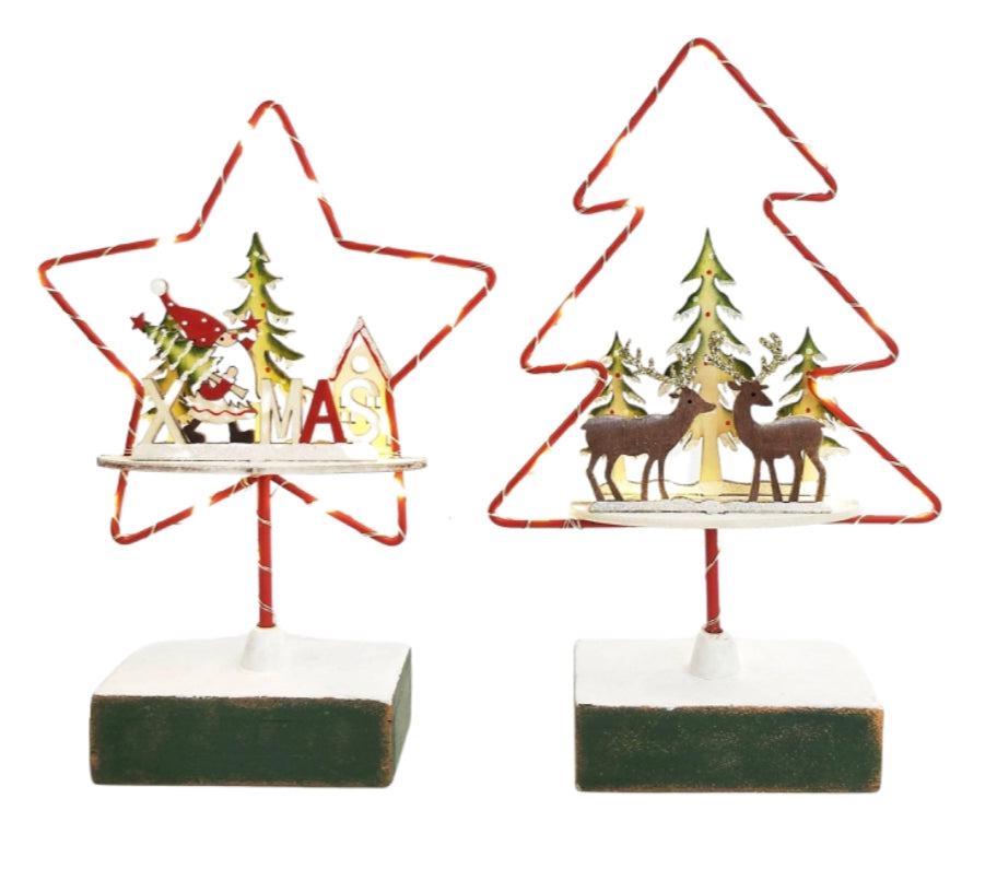 Santa & Reindeer Scenes in Star & Tree