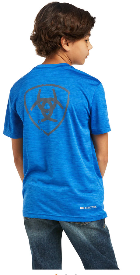 Ariat Boys Charger Sheild Tee in Cerulean Blue