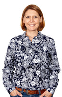 Just Country Womens Georgie Half Button Print Work shirts