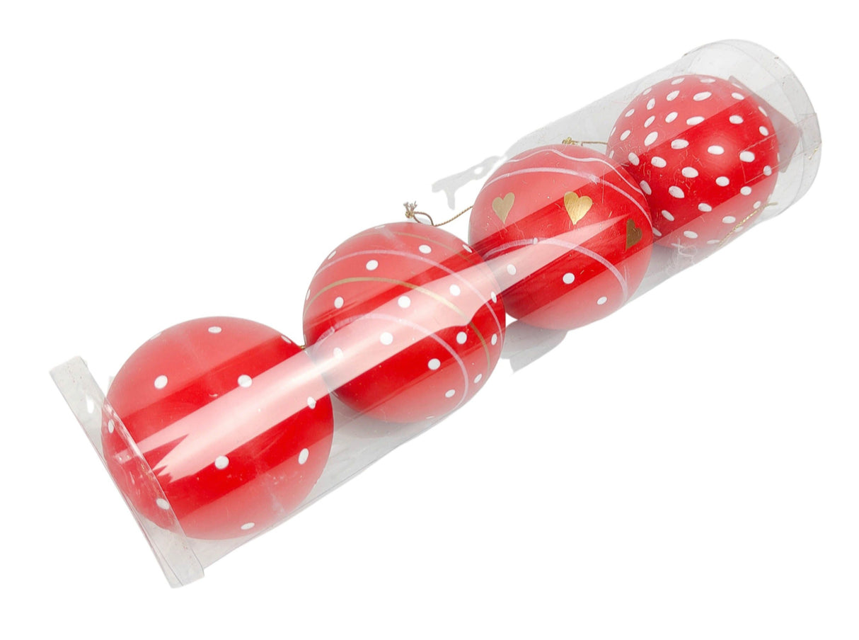 Urban Products Scandi Baubles Handing Christmas Decoration Red
