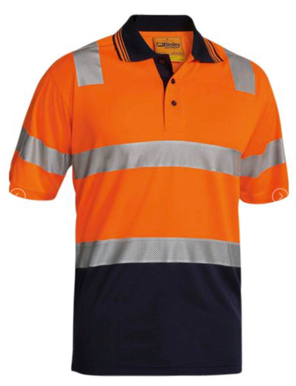 Bisley 3M Tapped 2T Hi Vis Polyester Polo Short Sleeve Shirt