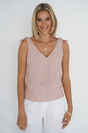 Humidity Ladies Mimi Top in Black & Blush