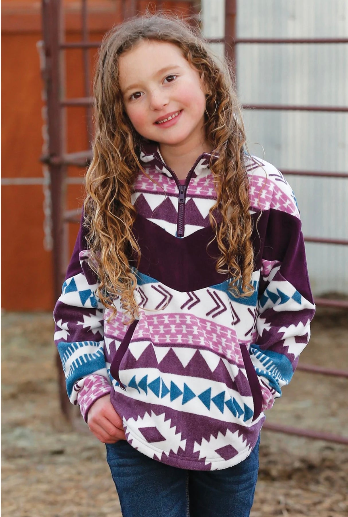 Cruel Denim Girls Aztec 1/4 Zip Pullover