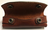 Leather horizontal opening 10cm 2 clip knife pouch