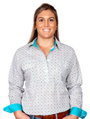 Just Country Womens Georgie Half Button Print Work shirts