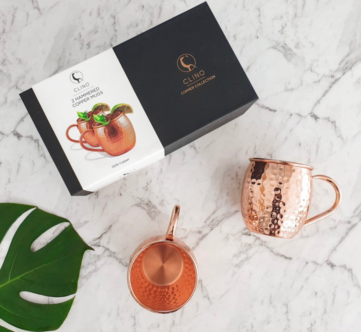 CLINQ Hammered Copper Mugs