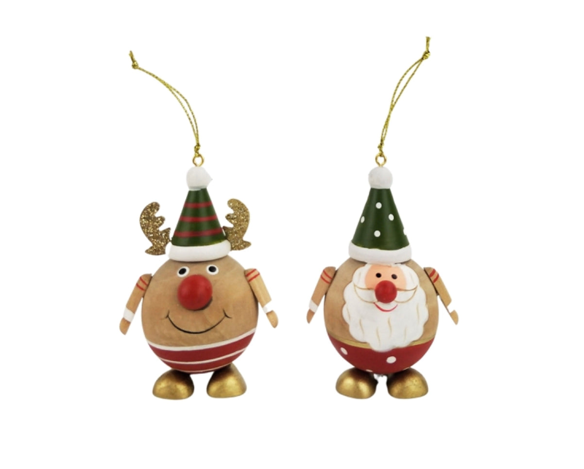 Urban Products Cute Round Santa & Reindeer Hanging Decoration