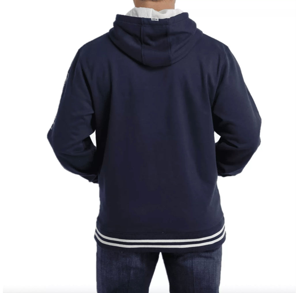 Cinch Men's Navy Logo Sleeve Pullover Hoodie