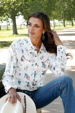 Cruel Denim Ladies Western USA Print Shirt