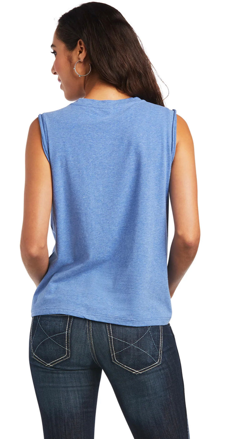 Ariat Ladies Mama Sleeveless Tee Reykjavik Blue 10040514