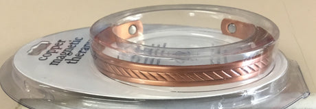Copper Magnetic Therapy Pressed Pattern Bangle
