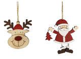 Santa & Reindeer Cutout Hanging Decorations