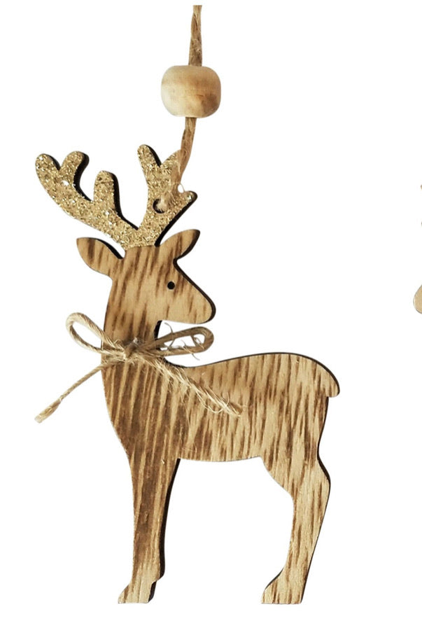 Reindeer Hanging Decoration Gold
