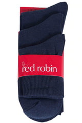 Red Robin Delight 3 pack Kids Socks-Navy